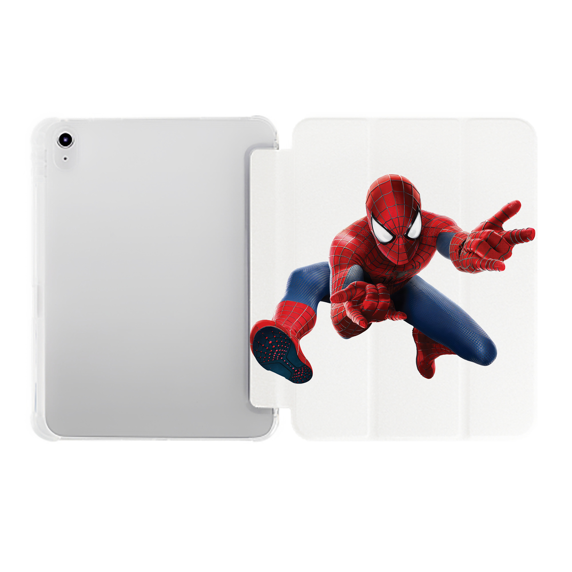 （画像用） Spider Man スパイダーマン IPad ケース ペン収納付き 三つ折りスタンド PUレザー×シリコン 対応機種9.5/10.5/10.9インチ